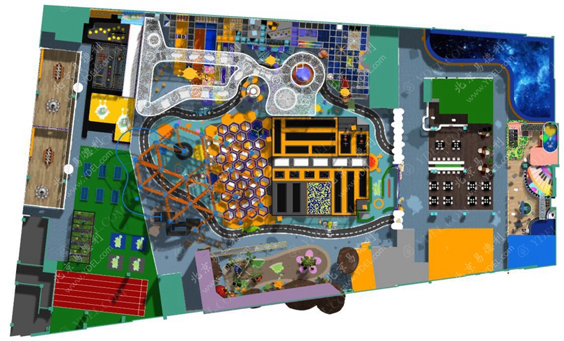 室內兒（ér）童淘氣堡樂園俯視圖（tú）