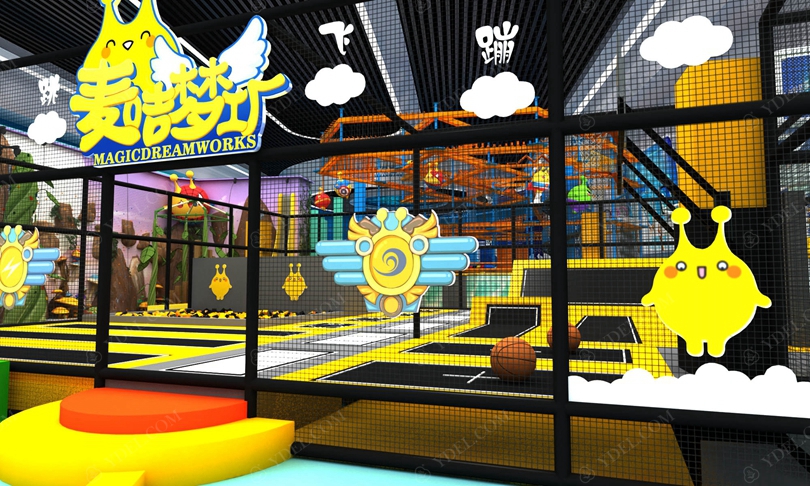 室內兒童淘氣堡樂園蹦床區域（yù）
