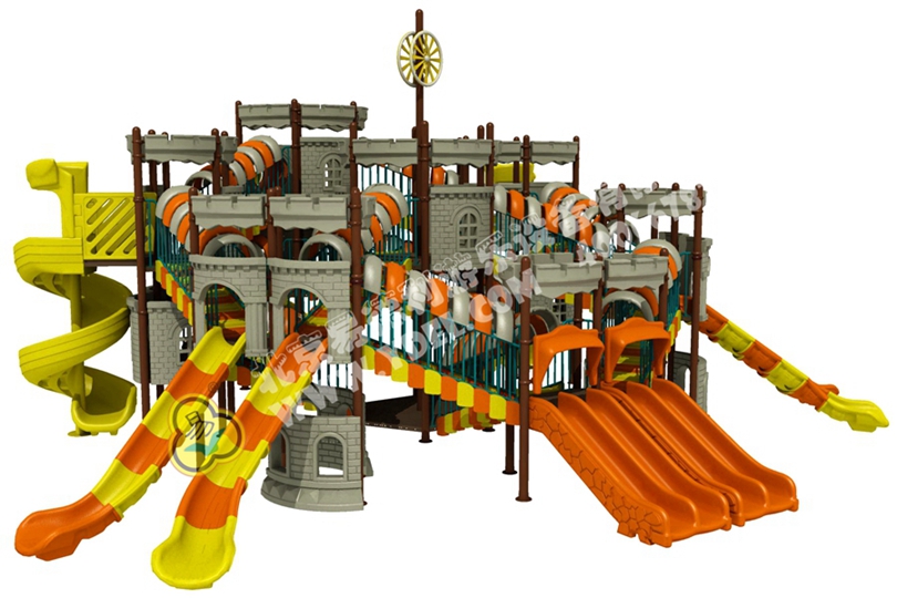 高端戶外城（chéng）堡造型滑（huá）梯四