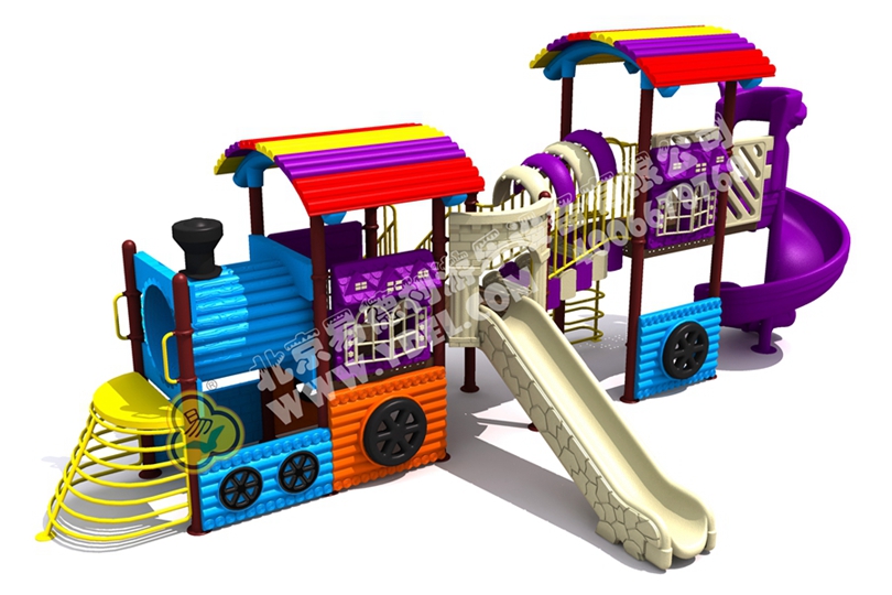 幼兒園火車頭滑梯（tī）遊樂設（shè）備五