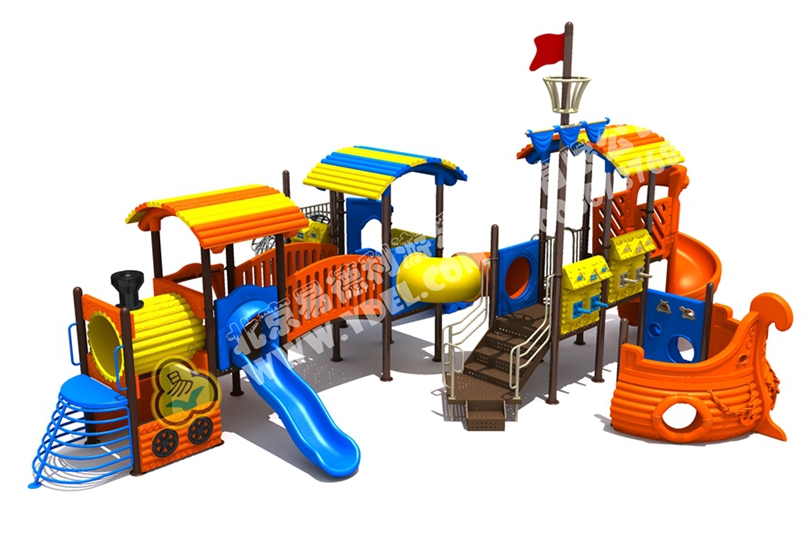 幼兒園火車頭滑梯遊樂設備四