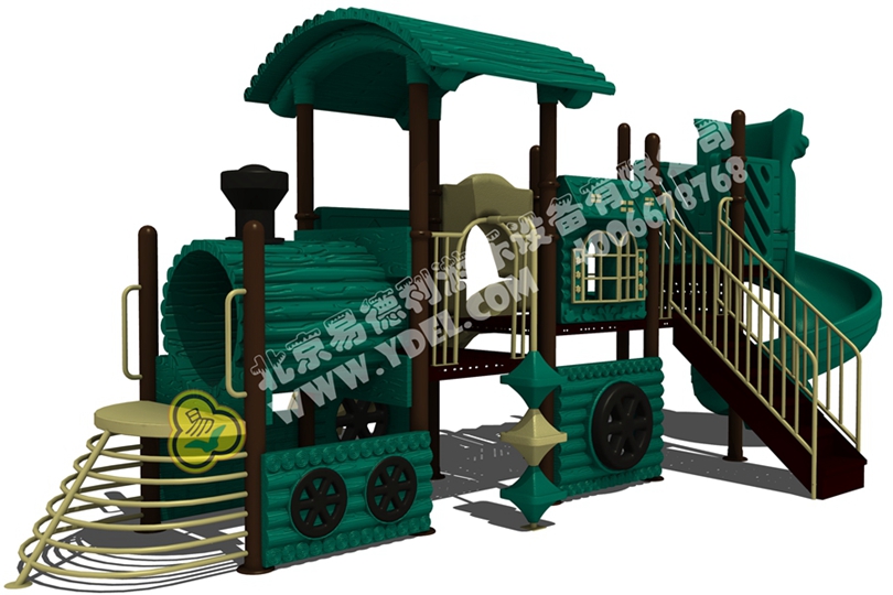 戶外（wài）兒（ér）童火車頭滑滑梯設備九