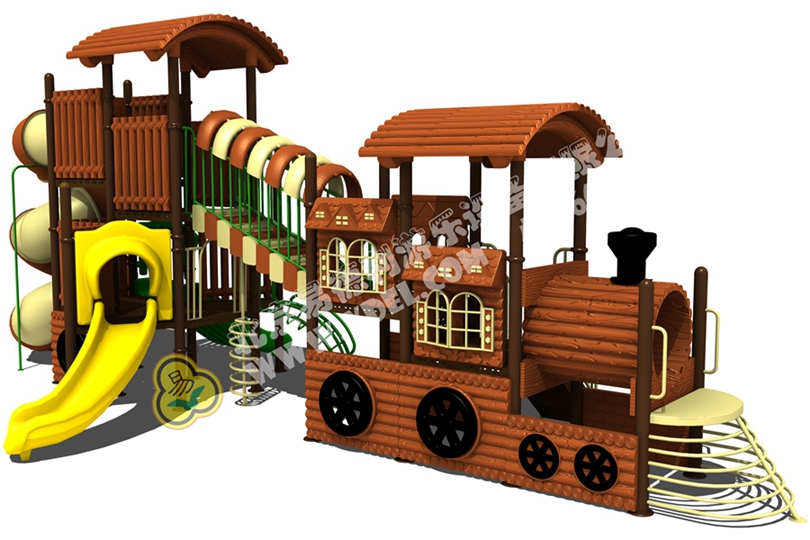戶外兒童火車頭滑滑梯設備（bèi）七