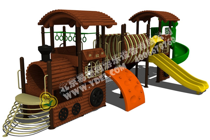戶外兒童火車頭滑滑（huá）梯設備五