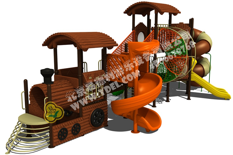 戶外兒童火車頭滑滑（huá）梯設備三
