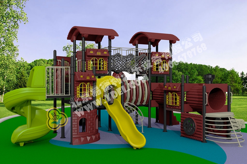 幼兒（ér）園火車頭滑梯四