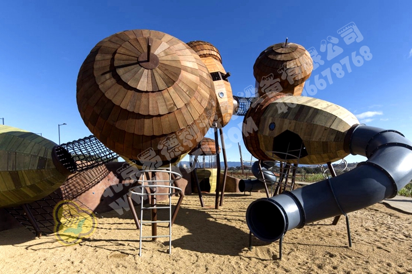 木製非標定製兒童滑梯設備