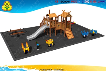 戶外小型木製兒童滑梯