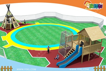 兒童戶外（wài）木（mù）製滑滑梯設備
