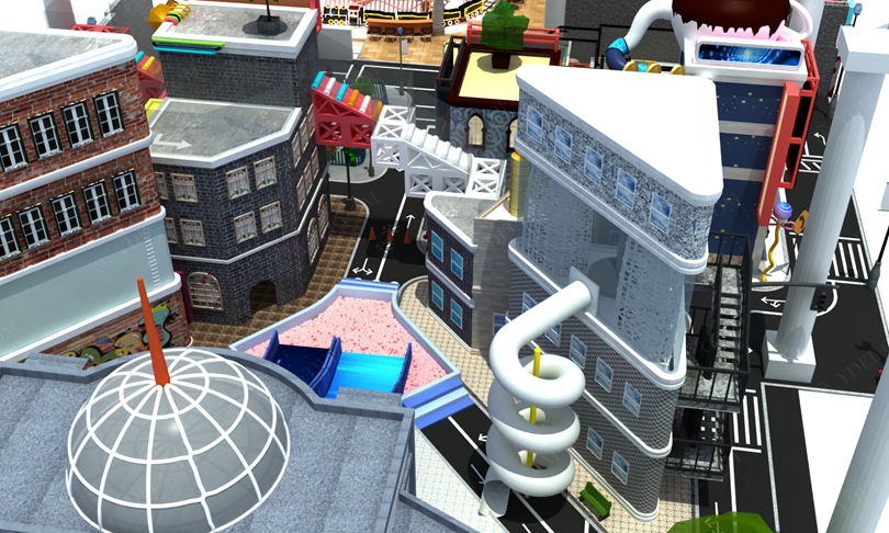 建築風格淘氣堡整體效果圖